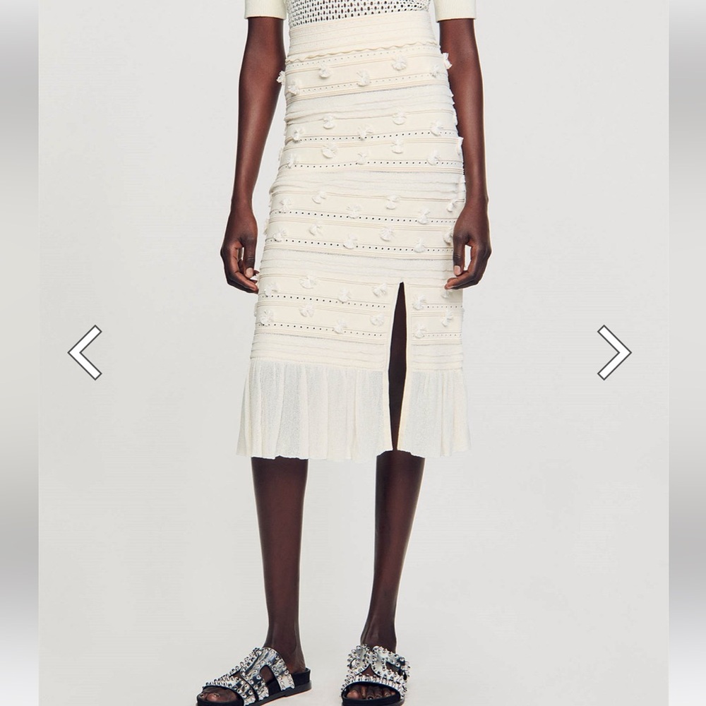 NWT Sandro Imanie Knit Midi Skirt—w/ tiny dirt marks and small pull on hem